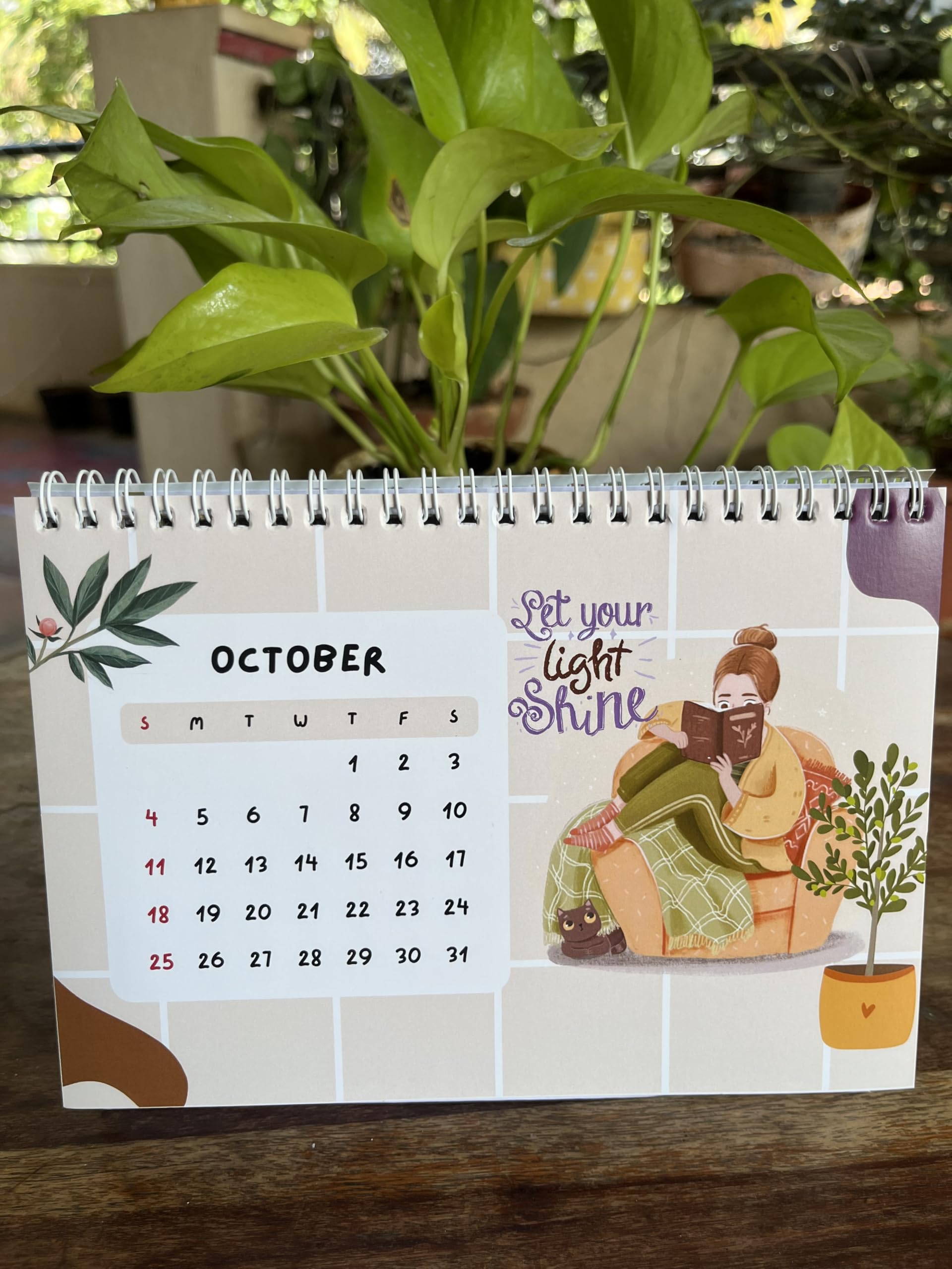Crafted Forever Self Love 2026 Calendar, Spiral Bound Planner desk